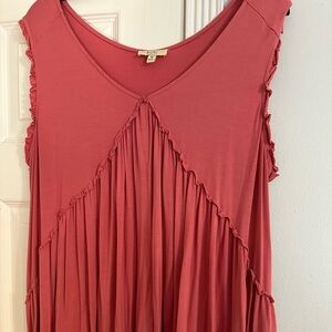 Flowy sleeveless blouse, peach color,